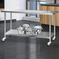 Cefito 1829x610mm Stainless Steel Kitchen Bench Wheels 430