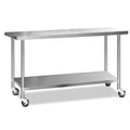 Cefito 1829x610mm Stainless Steel Kitchen Bench Wheels 430