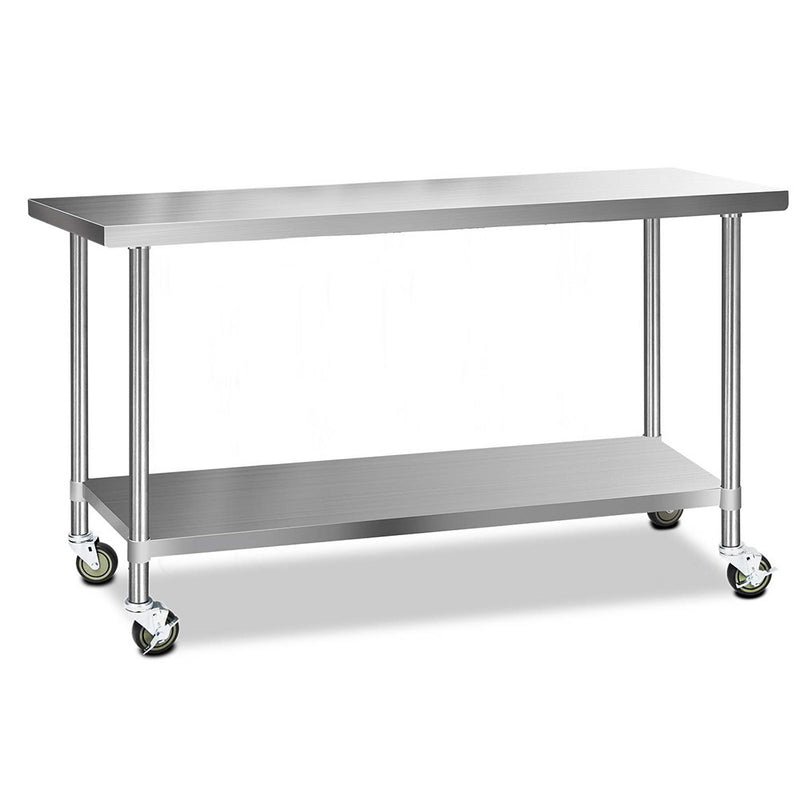 Cefito 1829x610mm Stainless Steel Kitchen Bench Wheels 430