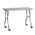 Cefito Stainless Steel Work Bench 122x61cm Wheels 430