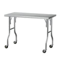Cefito Stainless Steel Work Bench 122x61cm Wheels 430