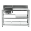 Cefito 120cm Stainless Steel Kitchen Bench Sink Splashback