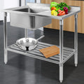 Cefito 100x60cm Stainless Steel Kitchen Sink Bench 304