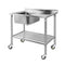 Cefito Stainless Steel Sink Bench 304 Wheels Work Table Bowl