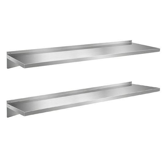 Cefito 2x 1200mm Stainless Steel Kitchen Wall Shelf Rack