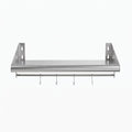 Cefito 610mm 430 Stainless Steel Wall Shelf with Hooks and Side Guards