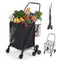 Emajin Shopping Trolley Cart Folding Aluminium Utility Cart Black
