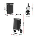Emajin Shopping Trolley Cart Foldable 45kg Black