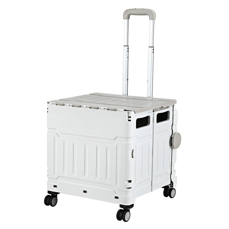 Emajin Shopping Trolley 75L Foldable White Utility Cart