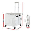 Emajin Shopping Trolley 75L Foldable White Utility Cart