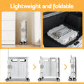 Emajin Shopping Trolley 75L Foldable White Utility Cart