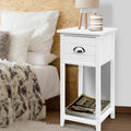 Artiss Bedside Table Vintage White Thyme 3 Drawer