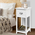 Artiss Bedside Table Vintage White Thyme 3 Drawer