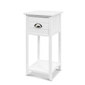 Artiss Bedside Table Vintage White Thyme 3 Drawer