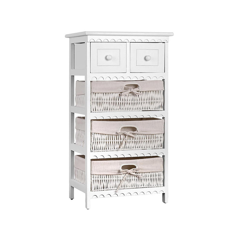 Artiss 2 Chest Drawers 3 Baskets ELIOT Storage Furniture