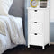 Artiss Bedside Table 3 Drawer Storage Cabinet White