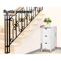 Artiss Bedside Table 3 Drawer Storage Cabinet White