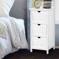 Artiss Bedside Table 3 Drawer Storage Cabinet White