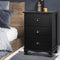 Artiss Bedside Table 3 Drawers Black Vintage