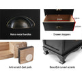 Artiss Bedside Table 3 Drawers Black Vintage