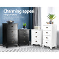 Artiss Bedside Table 3 Drawers Black Vintage
