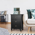 Artiss Bedside Table 3 Drawers Black Vintage