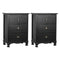Artiss 2x Bedside Table 3 Drawers Black Vintage