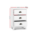 Artiss Bedside Table 3 Drawers White Vintage