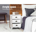 Artiss Bedside Table 3 Drawers White Vintage