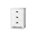 Artiss Bedside Table 3 Drawers White Vintage