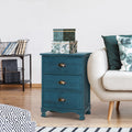 Artiss Bedside Table 3 Drawer Vintage Thyme Blue