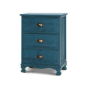 Artiss Bedside Table 3 Drawer Vintage Thyme Blue
