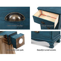 Artiss Bedside Table 3 Drawer Vintage Thyme Blue 2 Pack