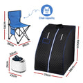 Devanti Portable Steam Sauna Tent 1000W 2L Timer Home Spa