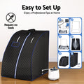Devanti Portable Steam Sauna Tent 1000W 2L Timer Home Spa
