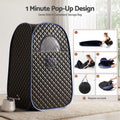 Devanti Portable Steam Sauna Tent 1-Min PoP Up 1000W 2L Steamer Home SPA Timer