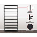 Artiss Shoe Rack 10-Tier 50 Pairs Stackable Cabinet Black