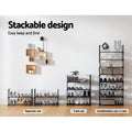 Artiss Shoe Rack Cabinet 4-Tier 12 Pairs Black Stackable