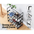 Artiss Shoe Rack Cabinet 4-Tier 12 Pairs Black Stackable