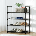 Artiss Shoe Rack Cabinet 4-Tier 12 Pairs Black Stackable