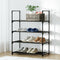 Artiss Shoe Rack Cabinet 4-Tier 12 Pairs Black Stackable