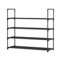 Artiss Shoe Rack 4-Tier 16 Pairs Stackable Black Storage