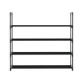 Artiss Shoe Rack 4-Tier 16 Pairs Stackable Black Storage