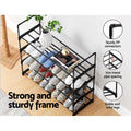 Artiss Shoe Rack 4-Tier 16 Pairs Stackable Black Storage