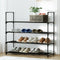 Artiss Shoe Rack 4-Tier 16 Pairs Stackable Black Storage