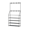 Artiss Shoe Rack Hall Tree 16 Pairs Black Metal
