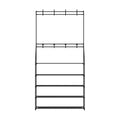 Artiss Shoe Rack Hall Tree 16 Pairs Black Metal