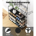 Artiss Shoe Rack Hall Tree 16 Pairs Black Metal