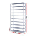 Artiss Shoe Rack Cabinet 10-Tier Stackable Grey