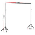Photography Backdrop Stand Kit 2x3m Studio Photo Background Support